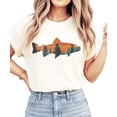 thumbnail image 3 of Trout Fishing Shirt for Men and Women Fish Sunset Tree Line Unisex Graphic T-Shirt Ivory Shirt Adult Large, 3 of 4