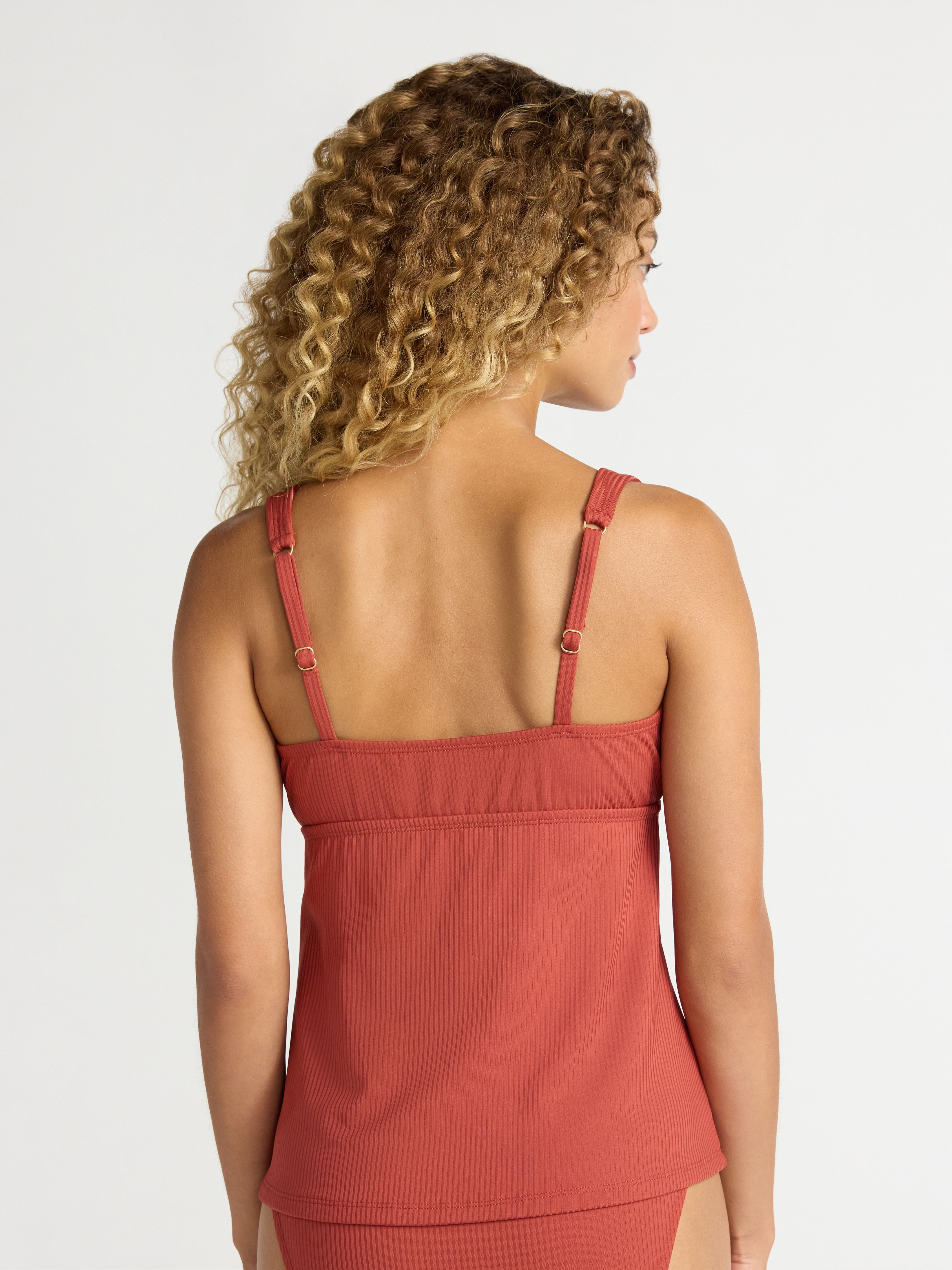 Time and Tru Women's and Women’s Plus V Neck Tankini Top, Sizes XS-2X