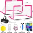 thumbnail image 2 of Juegos de porterías de fútbol para el patio trasero - 2 porterías portátiles de 5' x 3.6' para entrenamiento, red de fútbol desplegable con balón, set deportivo para juegos, 2 of 6