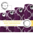 thumbnail image 6 of Dark Purple Moroccan Blackout Curtains for Bedroom/Living Room, Thermal Insulated Kitchen Curtains, Country Abstract Quatrefoil Lattice Grommet Darkening Window Treatment Drapes 27.5"x39"x2, 6 of 8