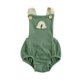 thumbnail image 1 of Mialoley Newborn Summer Ribbed Romper, Baby Girl Sleeveless Rainbow Pattern Square Collar Button Playsuit, 1 of 6