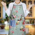 thumbnail image 6 of Pioneer Flower Floral Print Pattern Apron-Garden Aprons for Women with Pockets-Cotton Linen Waterproof Kitchen Cooking Gardening Aprons Adjustable for Kitchen,Cooking,BBQ and Salon 33x27 Inch, 6 of 7