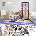 thumbnail image 5 of Stuffed Animal Storage Zoo Stuffed Animal Holder Space Save Vertical Stuffed Animals Storage PVC with Elastic Band and Net for Playroom Bedroom Nursery (Black 1), 5 of 12