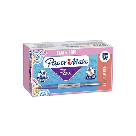 Paper Mate® Felt Tip Pens | Flair® Marker Pens, Ultra Fine Point, Limited Edition Candy Pop™ Pack, Box of