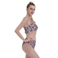 thumbnail image 6 of High Waisted Bikini Sets For Women, Skull Flower Leaf Plaid Swimsuits Tummy Control, Two Pieces Bathing Suit, 6 of 8