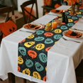 thumbnail image 4 of Halloween Black Pumpkin Table Runner Festive Fall Kitchen Dining Decor Premium Seasonal Tablecloth for Home & Party 13x72 Inch, 4 of 6