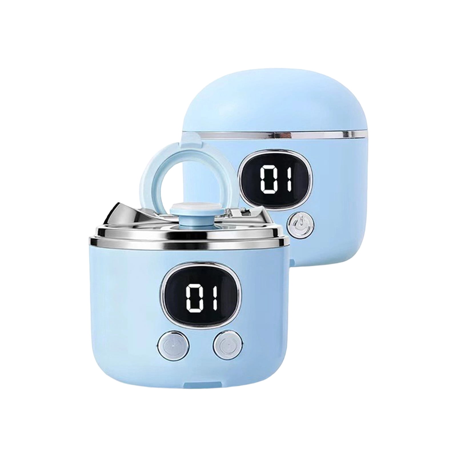 Electric Nail Clippers For Seniors With Magnifier LED Light Rechargeable Automatic Trimmer Polisher Low Noise Nail Scraps Storage,Blue