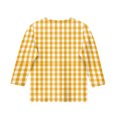 thumbnail image 5 of CCRFTGI Girls Shirts Cute Plaid Shirt Graphic Tees for Kids Summer Girls Fashion 3/4 Sleeve Tops Crewneck T Shirts Yellow 3-4 Years, 5 of 6