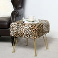 thumbnail image 6 of Home Soft Things Faux Fur Ottoman- Leopard - Gold Leg - 17x17x17", 6 of 7