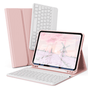 DWPSG Keyboard Case for iPad (A16) 11th Generation 11 inch 2025, Stand Folio Detachable Wireless Bluetooth Rechargeable Keyboard, for iPad 10th Generation 10.9 inch 2022 with Pencil Holder, Pink