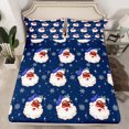 thumbnail image 2 of Homewish Cute Santa Claus 3pcs Twin Sheet Sets for Teens Female Men,Xmas Snowflake Twin Fitted Sheet,Merry Christmas Breathable Flat Sheet,Ultra Soft Home Decor, 2 of 7