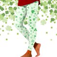 thumbnail image 1 of MKLEKYY Leggings deportivos para mujer con estampado del Día de San Patricio, pantalones de yoga atléticos para entrenamiento y fitness, 1 of 3