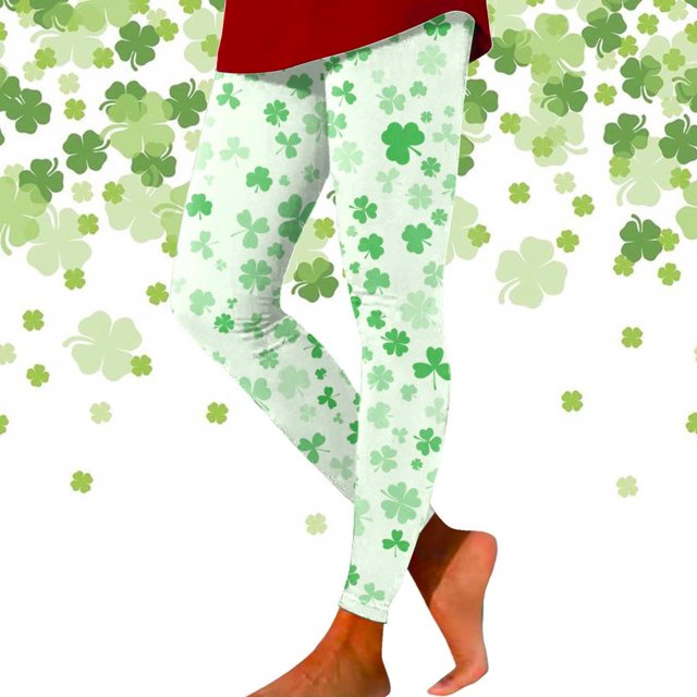 MKLEKYY Leggings deportivos para mujer con estampado del Día de San Patricio, pantalones de yoga atléticos para entrenamiento y fitness