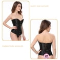 thumbnail image 5 of Top tipo bustier con corsé y cintura deshuesada, botones frontales y túnica sexy - Negro, 5 of 5