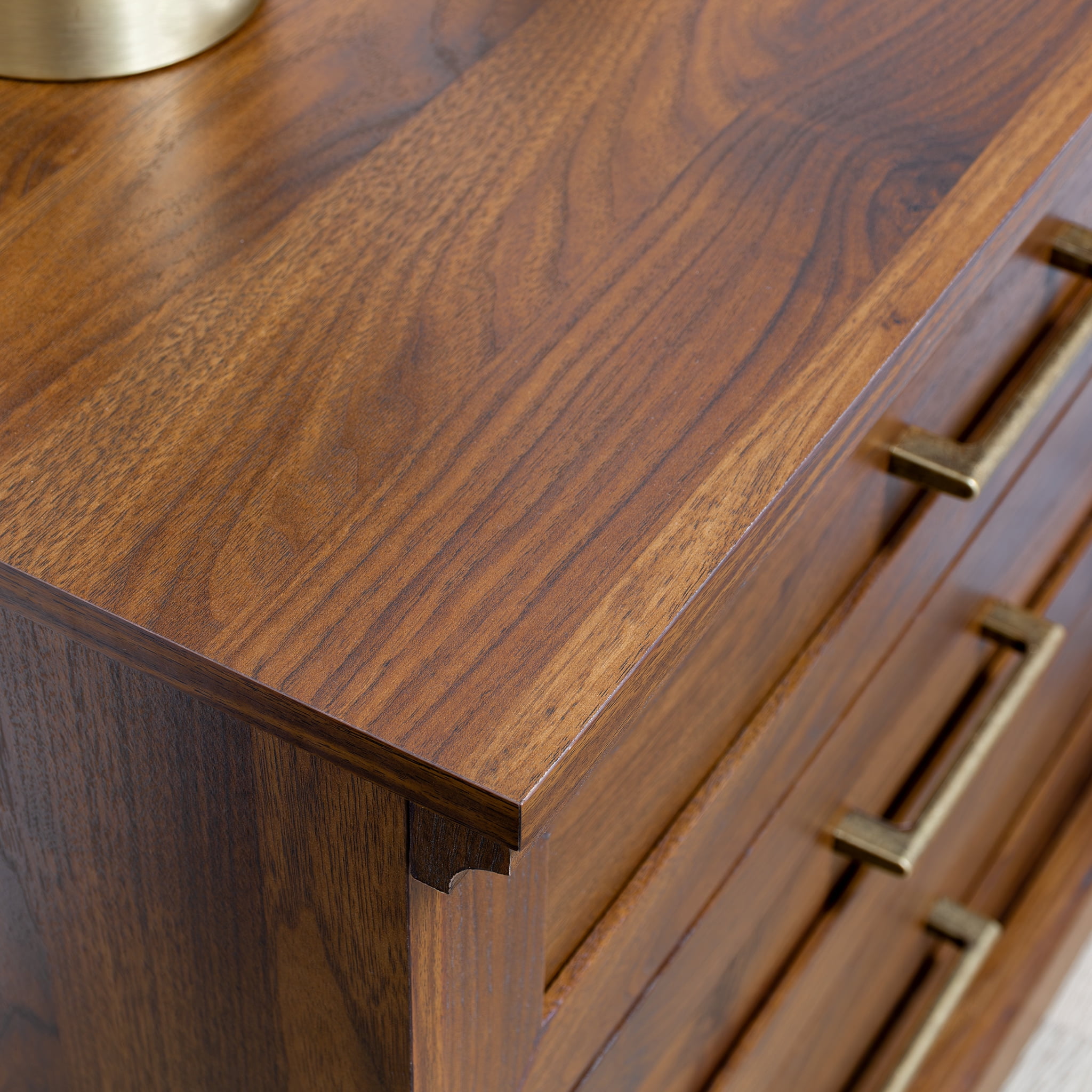 Mainstays Traditional Refined 3-Drawer Nightstand, Canyon Walnut Finish