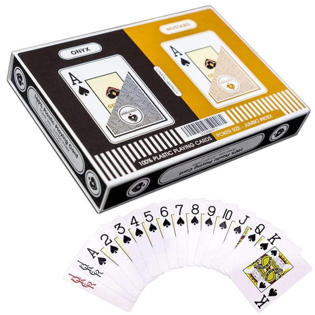 Juego de cartas GEM POKER, 100% plástico, impermeable, 2 mazos