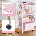 thumbnail image 3 of Carrito utilitario rodante TOOLF de 4 niveles, metal rosa, con 3 ganchos, 3 of 7