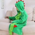 thumbnail image 3 of Kids Dinosaur Plush Bathrobe Hooded Fleece Robe, 3 of 5