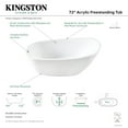 thumbnail image 6 of Kingston Brass VTRS723228 72-Inch Acrylic Oval Single Slipper Freestanding Tub with Drain in Glossy White, 6 of 8