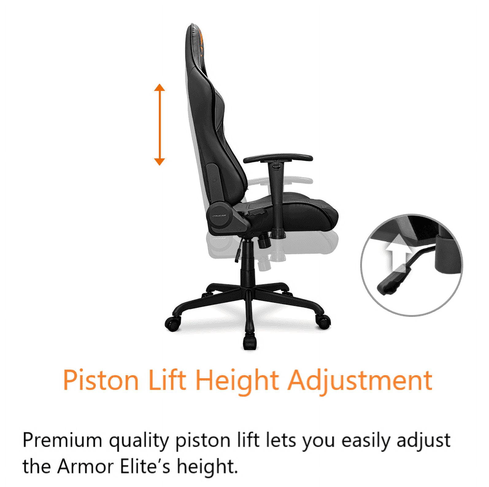 Chaise de gaming Cougar Armor Elite - Cuir PVC avec dossier inclinable jusqu'à 160º, accoudoirs 2D réglables et mécanisme d'inclinaison ajustable, coussins pour la tête et les lombaires, rose