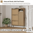 thumbnail image 4 of Shoe Cabinet, Rattan Shoe Storage Organizer with 3 Flip Drawers, Freestanding Narrow Shoe Rack Cabinets with Adjustable Shelves for Entryway, Closet, Hallway, Natural, 4 of 9