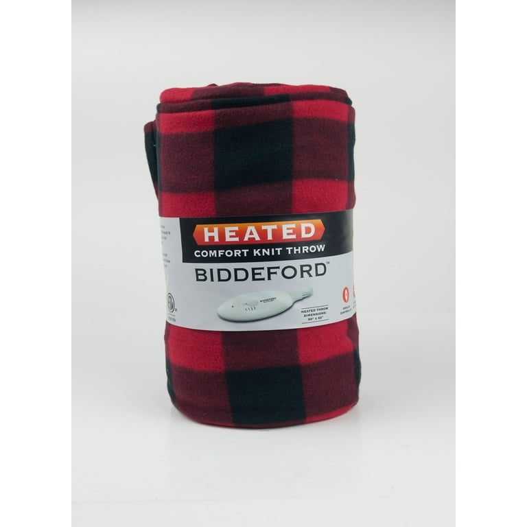 Biddeford Blankets Comfort Knit Fleece Heated Electric Throw Blanket 62 x 50