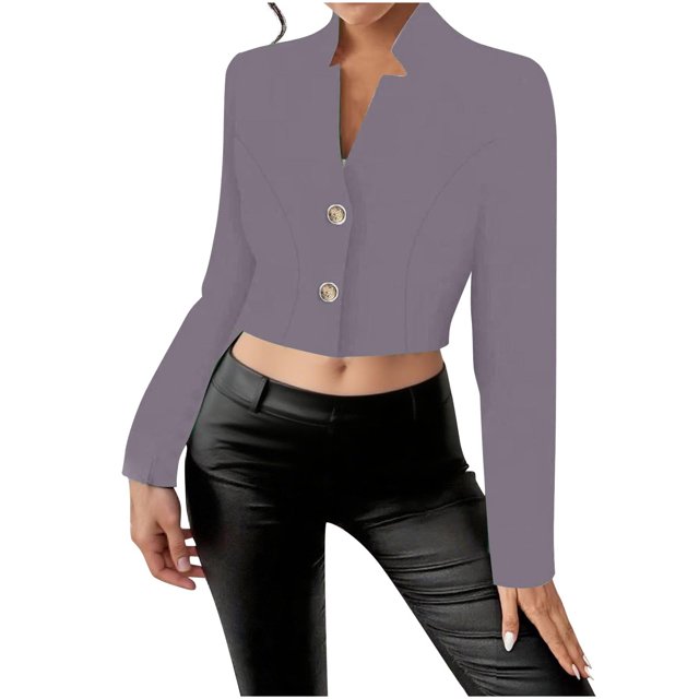 Blazer pour Femmes, Chemise à Manches Longues avec Col Rabattu et Coupe Ajustée, Polyvalente pour Bureau, Sorties Décontractées et Usage Quotidien