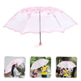 thumbnail image 1 of UPGRATOR Clear Wedding Umbrellas Pink Plastic 1Set Sun Protection Sunny Weather Friends, 1 of 5