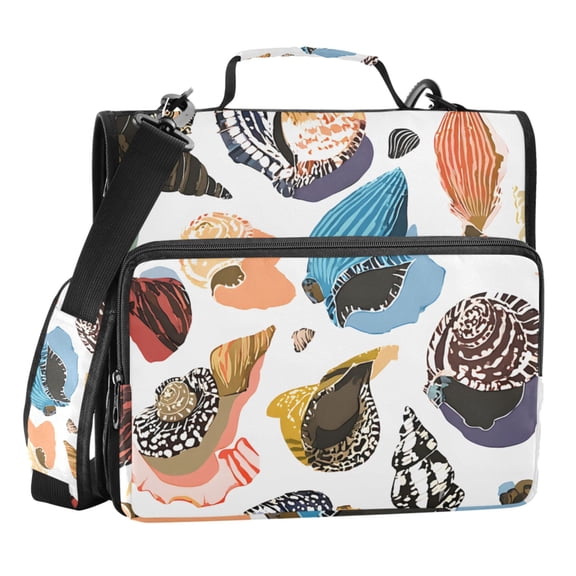 ALAZA Zipper Binder Various Shellfish 3 Ring Trapper Keeper File Folder Organizer Bag