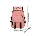 thumbnail image 2 of Backpack, Preppy Large Capacity Lightweight School Travel Bag, 18.1x11.81x5.12 In, Polyester Waterproof Bag with Multi Compartment and Padded Shoulder Straps, for Student Outdoor Travel, 2 of 6