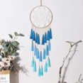 thumbnail image 2 of Atrapasueños de macramé para dormitorio: atrapasueños de pared hechos a mano con borlas, decoración del hogar con adorno de plumas y borlas, regalo de bendición artesanal (azul), 2 of 4