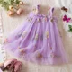 thumbnail image 3 of Ropa navideña para niños pequeños, vestidos de tul para niñas pequeñas, sin mangas, con volantes, bordado, vestido de tutú con flores, vestido de cumpleaños de princesa, 3 of 5