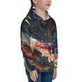 thumbnail image 3 of Balery Abstract Peacock Painting Pattern Boys Hoodie, Youth Pullover Hooded Sweatshirt, Kangaroo Pocket Hoodie for Kids Girls -Medium, 3 of 6
