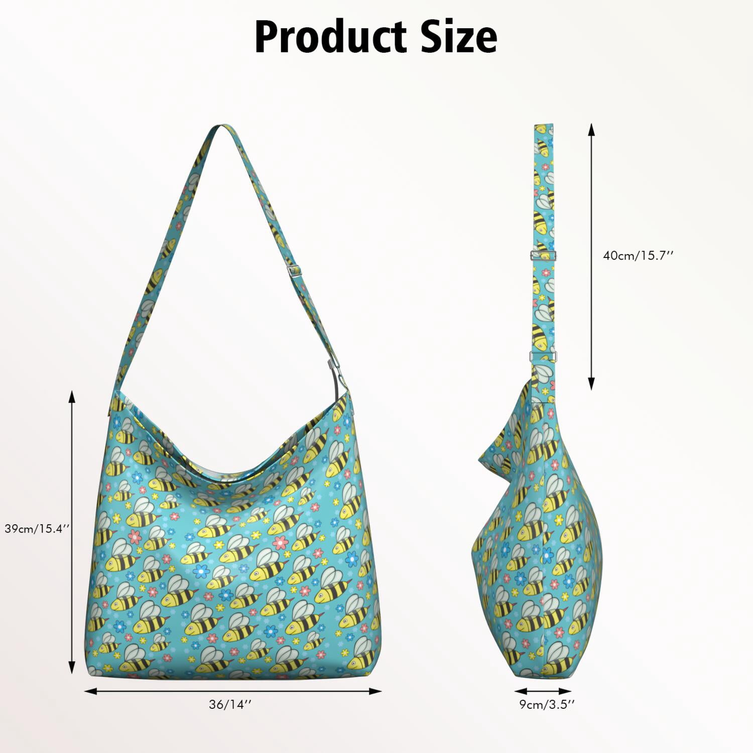 Cute Bumble Bee Pattern Casual Sling Tote Bag | Spacious & Versatile for Daily Use | Perfect Gift for Bee Lovers