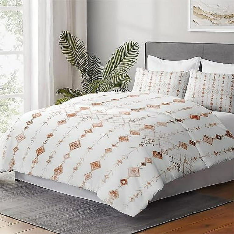 Duvet Cover Set Neutral Kids Nursery Boho Bedding Set for Kids and Adults Bedroom Decor Earth Polka Dots Quilt Cover Set Twin Size Comforter Cover with Pillow Sham Walmart