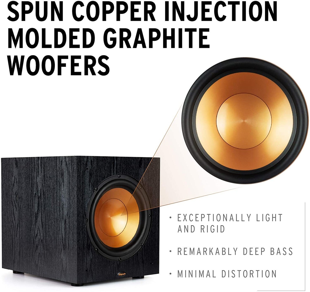 Klipsch Synergy Black Label Sub-100 - Subwoofer - 10" - black with copper accents - image 2 of 7
