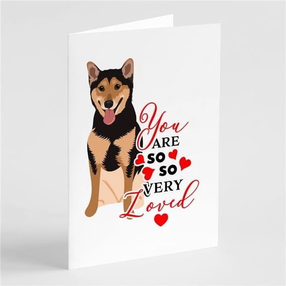 Shiba Inu Black and Tan so Loved Greeting Cards and Envelopes Pack of 8 7 in x 5 in