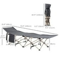 thumbnail image 3 of Outsunny Folding Camping Cot, Portable Sleeping Bed for Travel, Grey, 3 of 10