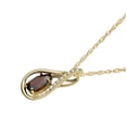 thumbnail image 2 of 10k Yellow Gold Genuine Pear-shape Garnet and Diamond Halo Drop Pendant Necklace, 2 of 5