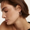 thumbnail image 5 of Lancharmed Silver Plated Earrings Studs,Wide Face Hoops Earring Wife Gifts, 5 of 7