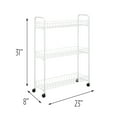 thumbnail image 7 of Honey-Can-Do 3-Tier Rolling Steel Storage Cart, White, 7 of 7