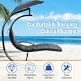 thumbnail image 4 of Patiojoy Outdoor Hanging Chaise Lounge Chair Floating Chaise Swing Lounger w/Canopy & Cushion Gray, 4 of 6