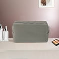 thumbnail image 5 of Unique Bargains 1 Pc Waffle Plaid Pattern Makeup Bag for Travel Gray Polyester, 5 of 6