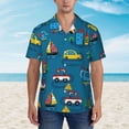 thumbnail image 4 of Lsque Transportations with Buildings pattern Hawaiian Shirt for Men, Unisex Summer Beach Casual Short Sleeve Button Down Shirts-XX-Large, 4 of 9