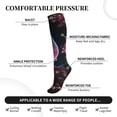 thumbnail image 3 of Lsque Glowing Leaf Bird Pattern Sport Compression Socks for Men & Women 15-20 mmHg Knee High Nurse Pregnant Running Medical and Travel Athletic, 3 of 6