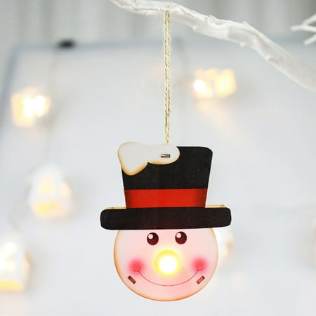 

2pcs * Christmas Wooden Hanging Pendant LED Light Santa Claus Snowman Elk Toys Gift baby toys 3-6 months