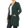 thumbnail image 2 of Women's Solid Casual Plus Size Pockets Knit Duster Cardigan Sweater/Made in USA, 2 of 5