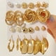 thumbnail image 1 of Pendientes conjunto de 6 piezas pendientes de diamantes de perla geométricos exagerados para mujer pendiente de traje, 1 of 1