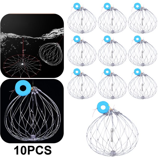 Cestas Pescado Trampas Pesca Cangrejo Alambre Acero para Salada Mar (16 Cables)