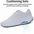 thumbnail image 5 of JOYFON Wide Toe Box Shoes for Women Arch Support Walking Tennis Sneakers Orthotic Leather Shoes for Bunions, Plantar Fasciitis White Size 7, 5 of 7